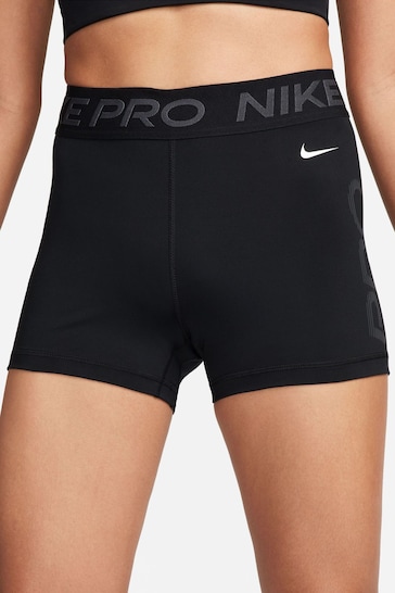 Nike Black Pro Dri-FIT Mid-Rise 3'' Shorts