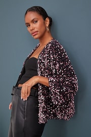 Berry Red Sequin Jacket - Image 2 of 5