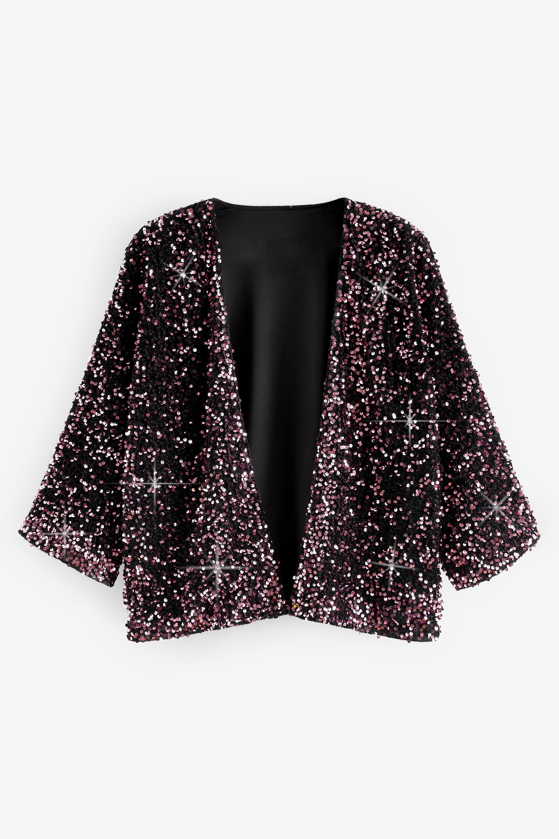 Berry Red Sequin Jacket - Image 4 of 5