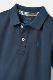 Joules Woody Navy Blue Pique Cotton Polo Shirt - Image 3 of 5