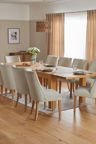 Natural Braxton Oak Veneer 6 to 10 Seat Dining Table
