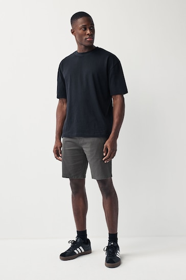 Charcoal Grey Slim Fit Stretch Chinos Shorts