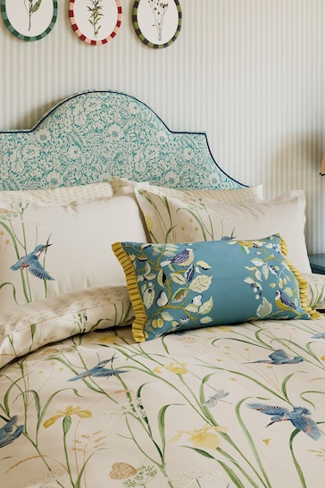 Sanderson Blue Kingfisher & Iris Duvet Cover and Pillowcase Set