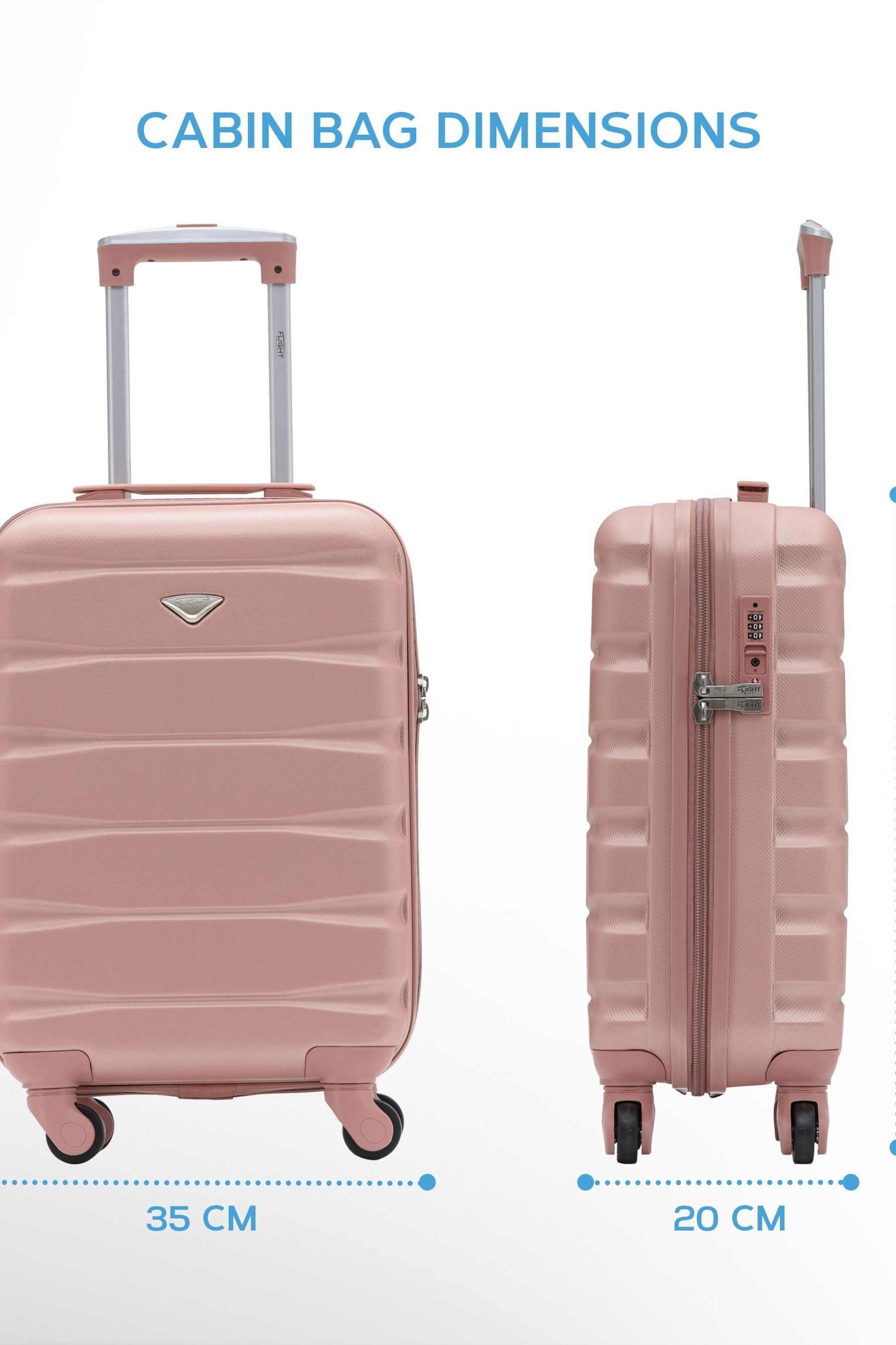Buy Flight Knight 55x35x20cm 4 Wheel ABS Hard Case Cabin Carry On Hand Luggage from Next United Arab Emirates