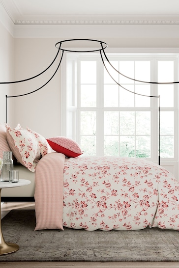 V&A Pink Garden Rose Duvet Cover and Pillowcase Set