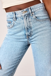 Mid Blue 100% Cotton Rigid Straight Leg Jeans - Image 4 of 7