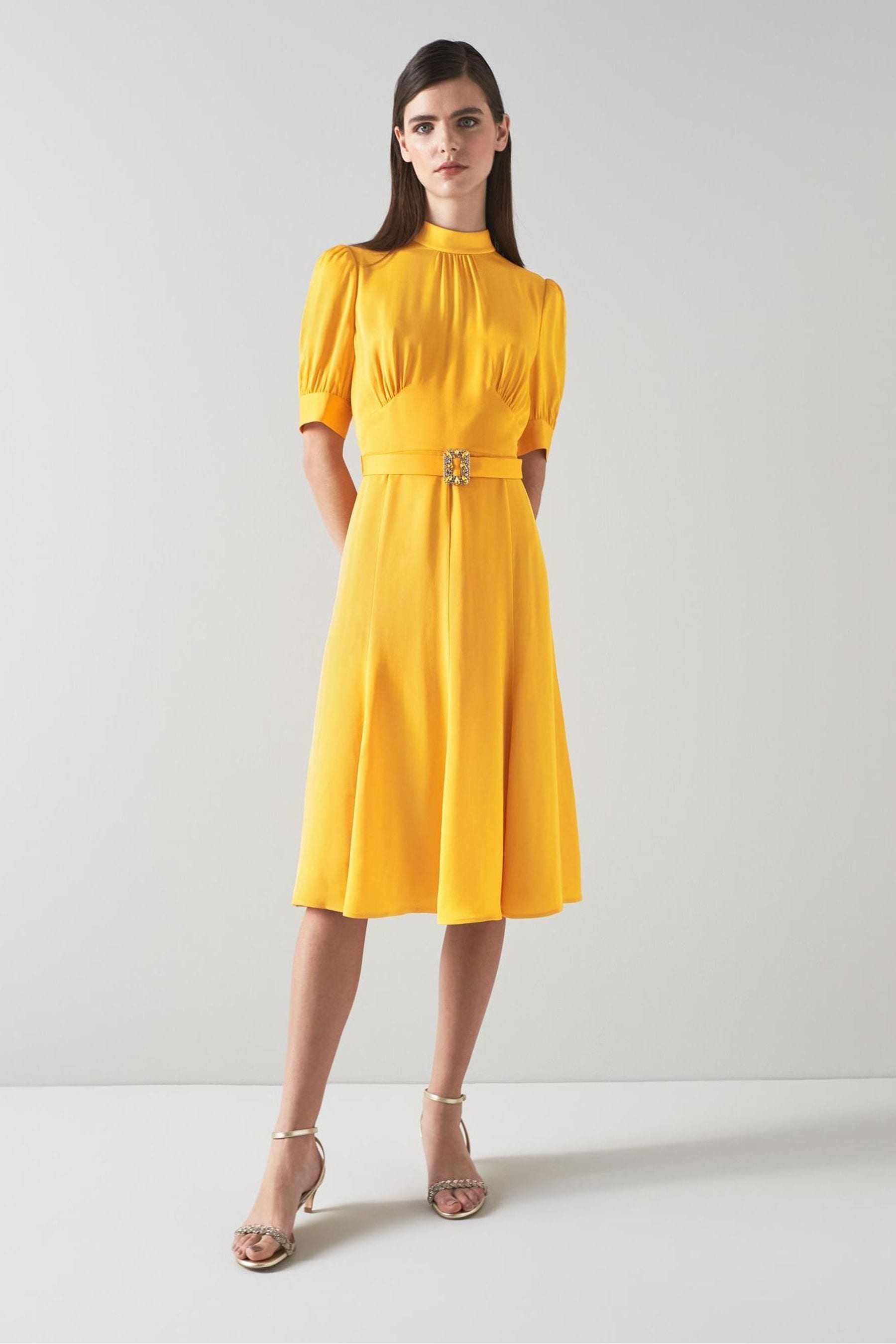 Lk bennett yellow dress discount
