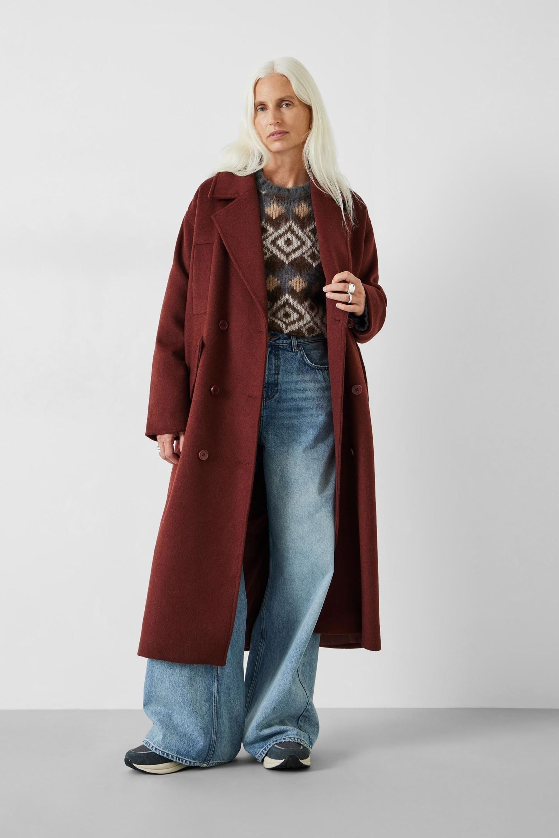 Hush Brown Maddie Cocoon Relaxed Coat - Image 1 of 5