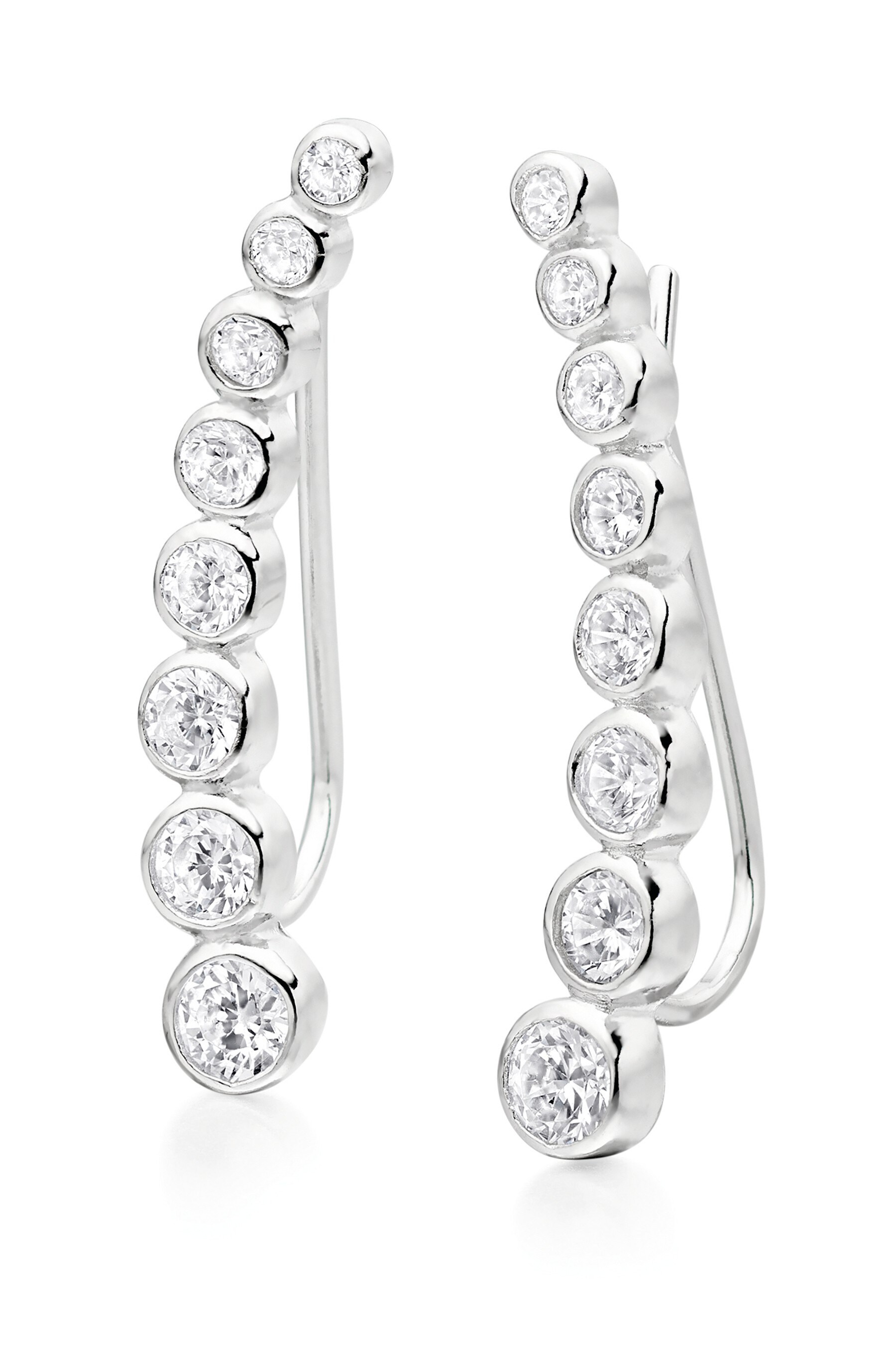 Buy Beaverbrooks Silver Cubic Zirconia Climber Earrings from the Next UK online shop