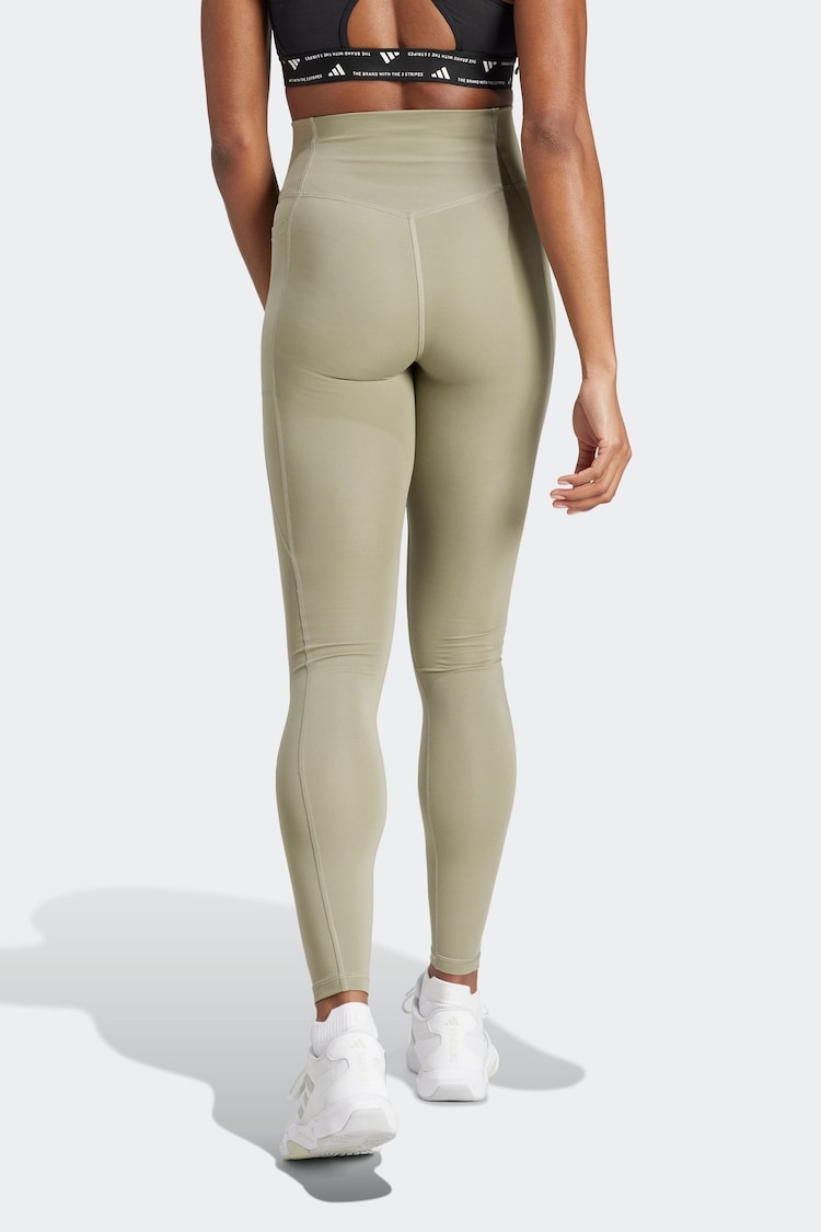 adidas Green Optime Essentials Leggings - Image 2 of 7