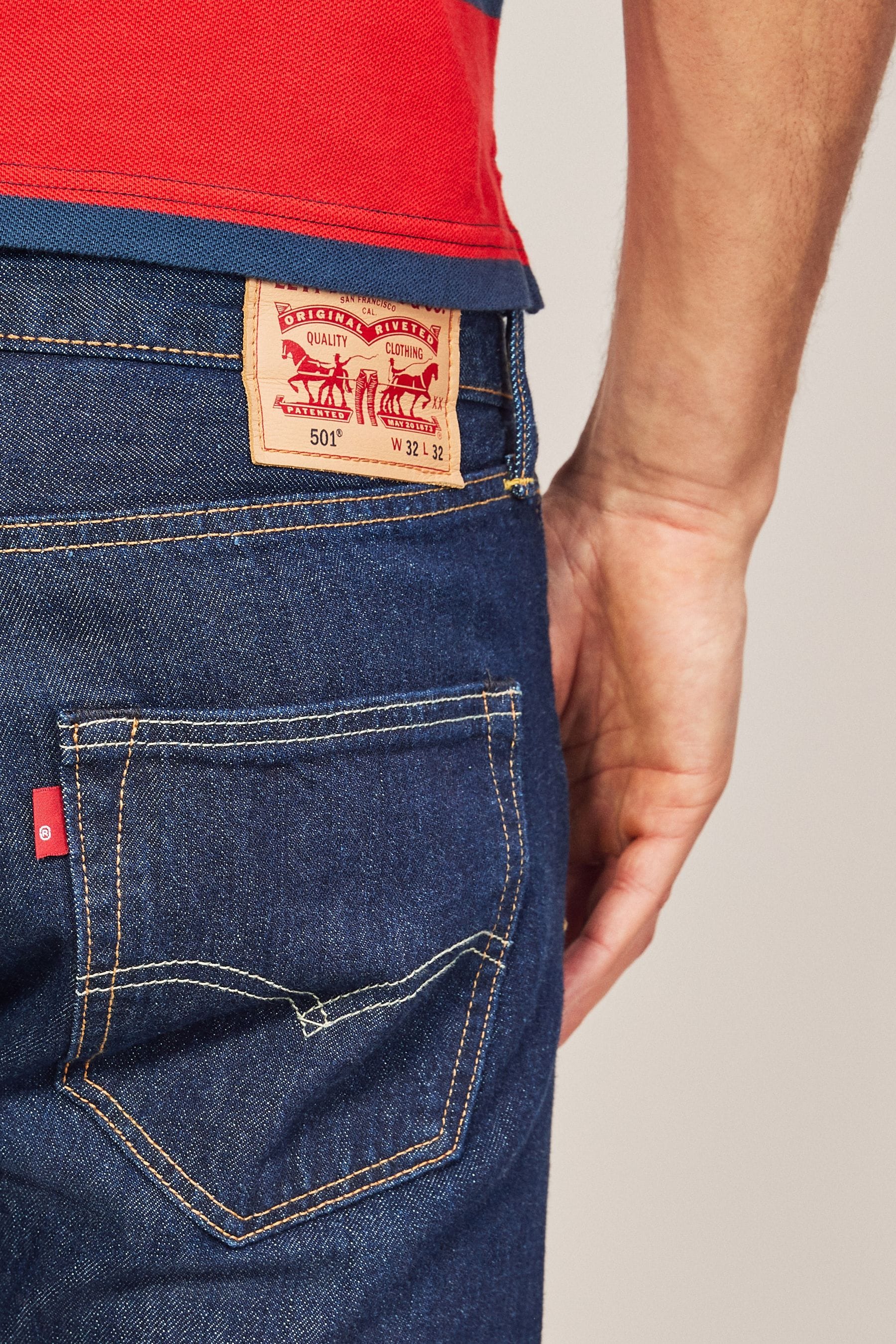 Buy Levi s One Wash Navy Blue Wash 501 Original Lightweight