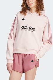 adidas Pink Tiro Fleece Hoodie - Image 4 of 7