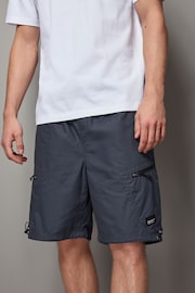 Blue Utility Cargo Shorts - Image 1 of 4