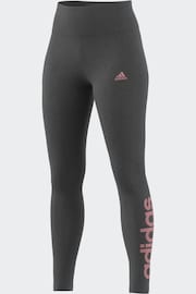 adidas Grey Essentials Linear Logo Leggings - Image 6 of 7