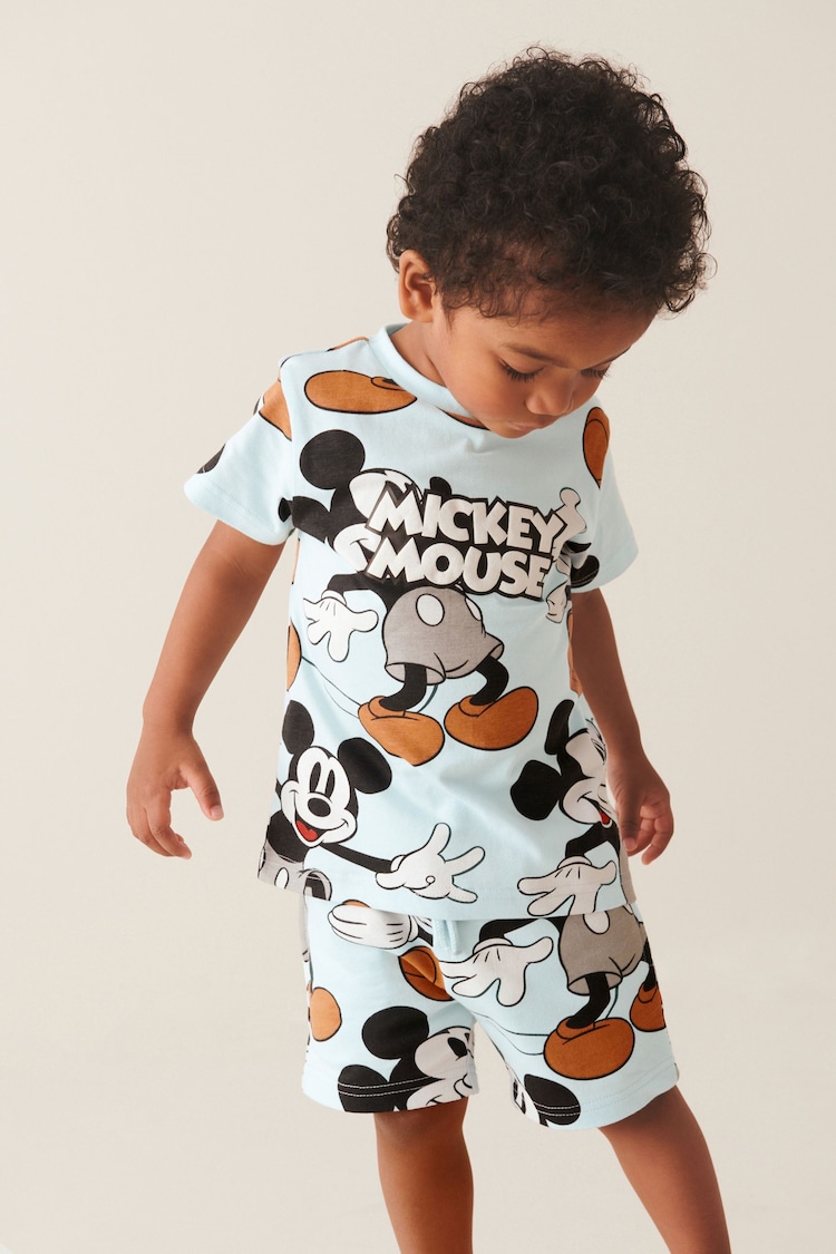 Blue Mickey Short Sleeve T-Shirt and Shorts Set (3mths-8yrs) - Image 1 of 7