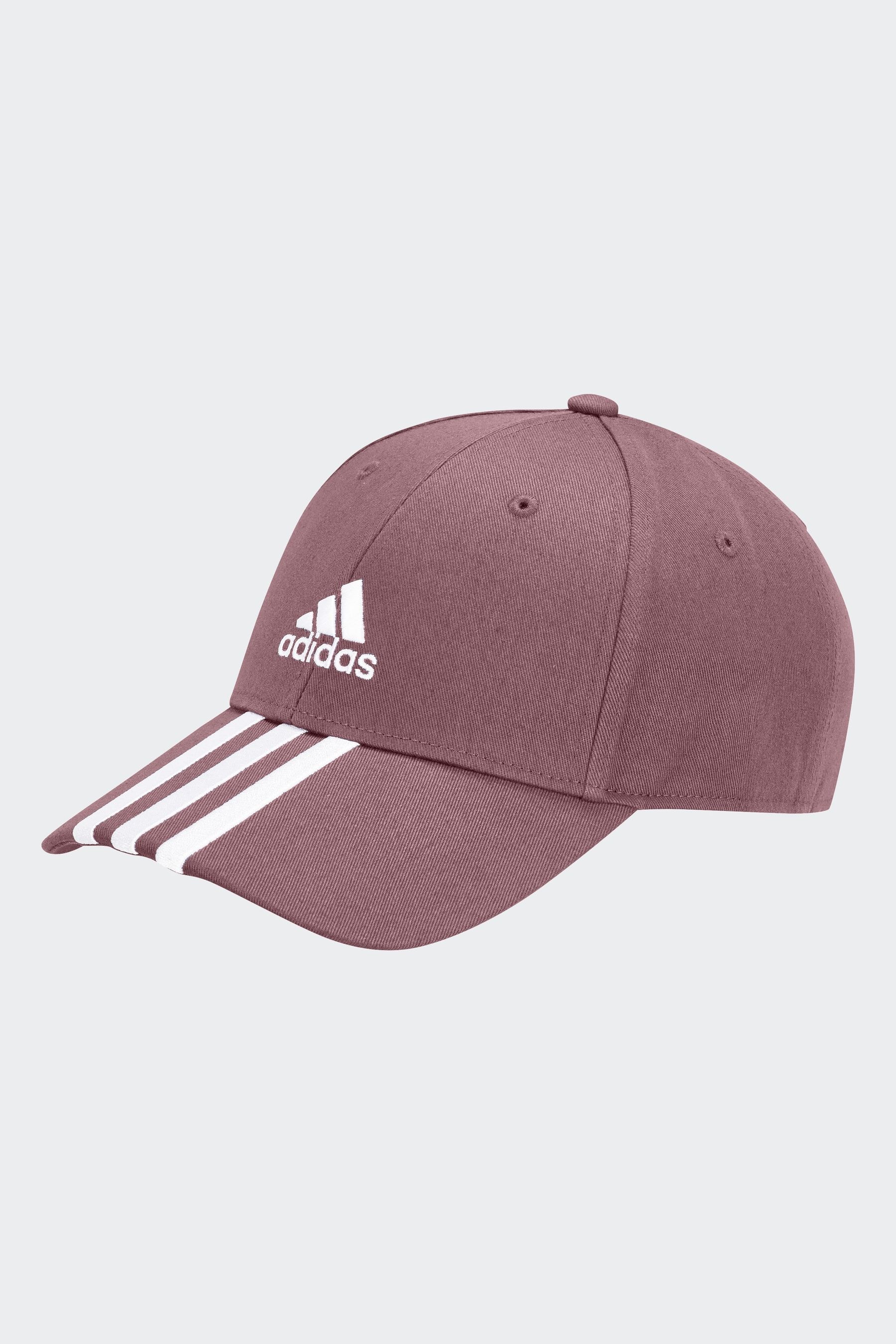 adidas Red Baseball 100 Cotton 3 Stripe Cap