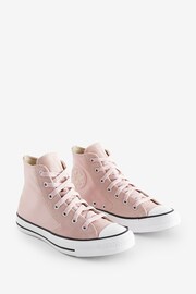 Converse Pink/White Chuck Taylor All Star High Top Trainers - Image 3 of 9