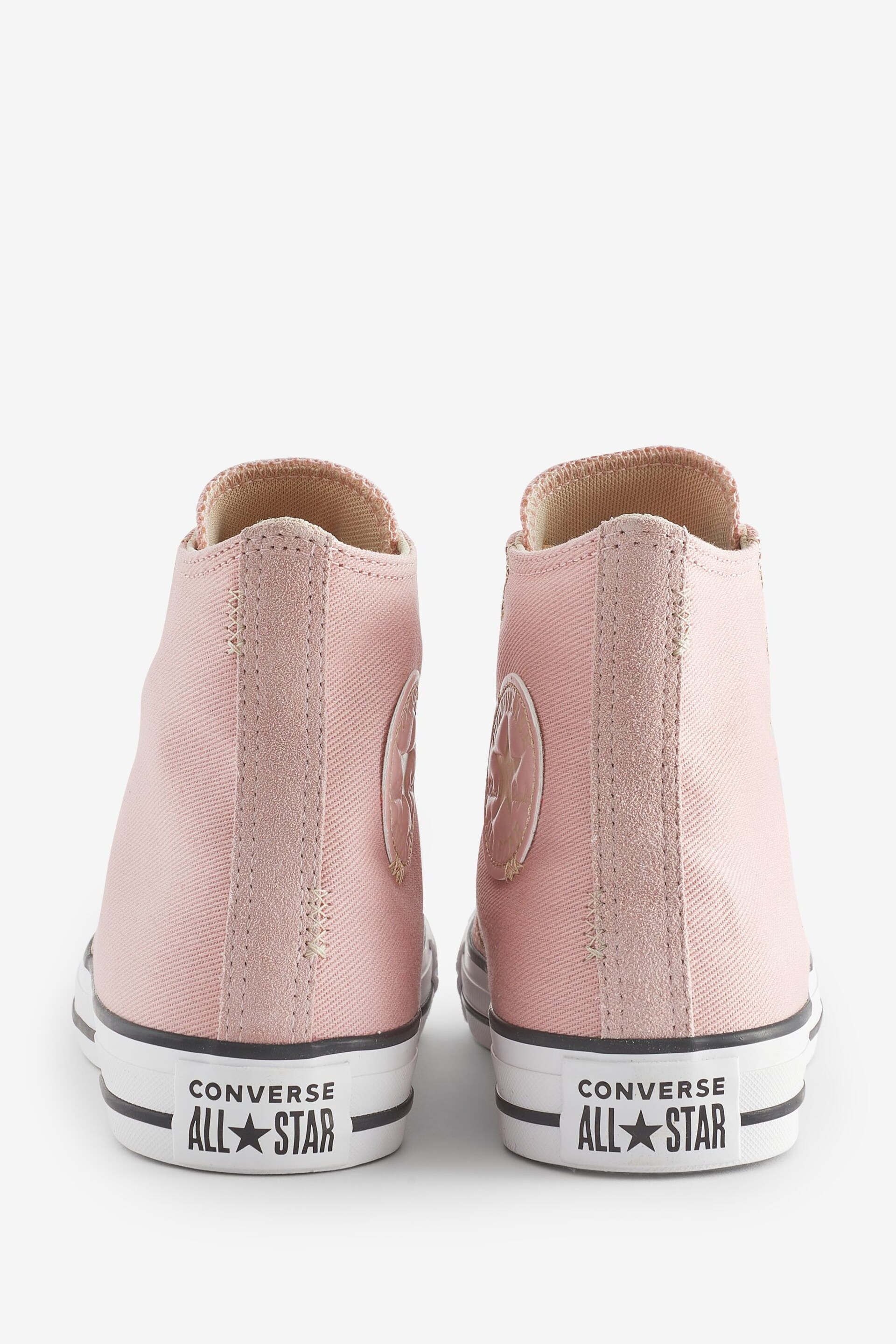 Converse Pink/White Chuck Taylor All Star High Top Trainers - Image 4 of 9