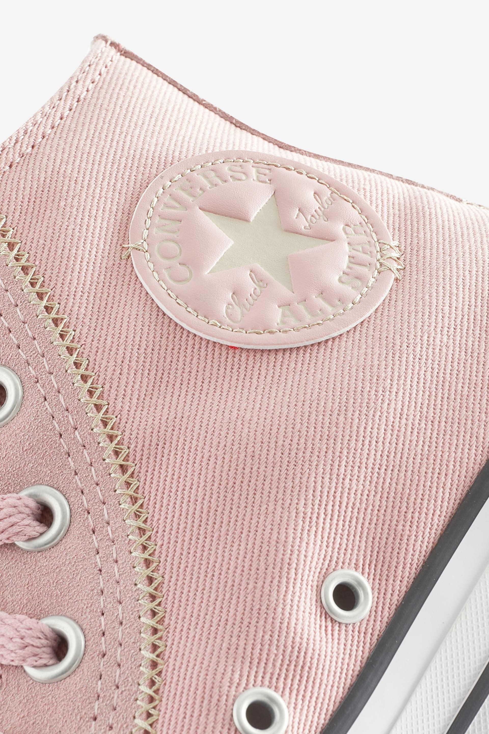 Converse Pink/White Chuck Taylor All Star High Top Trainers - Image 9 of 9