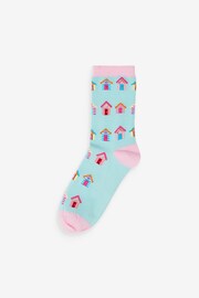 Pastel Beach Scene Ankle Socks 4 Pack - Image 2 of 5