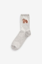 Black/Grey/White Hamish the Highland Cow Ankle Socks 4 Pack - Image 3 of 5