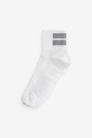 White Running Gripper Ankle Socks 2 Pack with Reflective Strip - Image 2 of 4