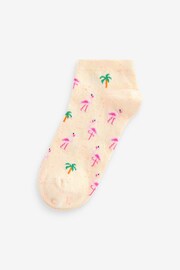 Flamingo / Turtle Textured Trainer Socks 4 Pack - Image 3 of 5