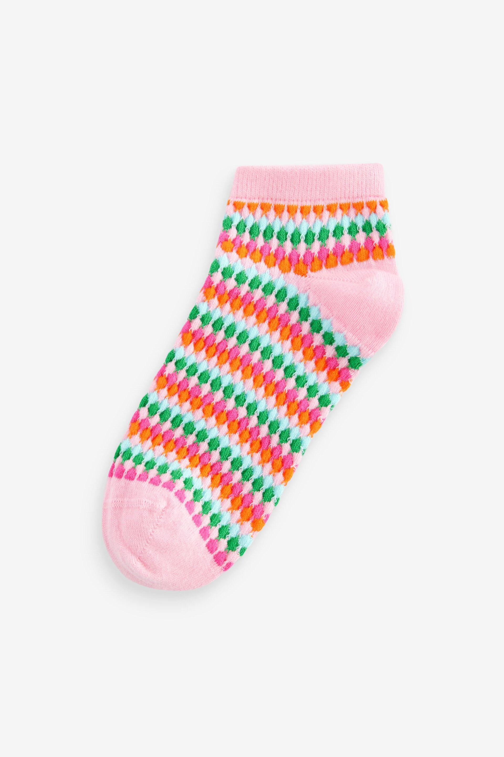 Flamingo / Turtle Textured Trainer Socks 4 Pack - Image 4 of 5