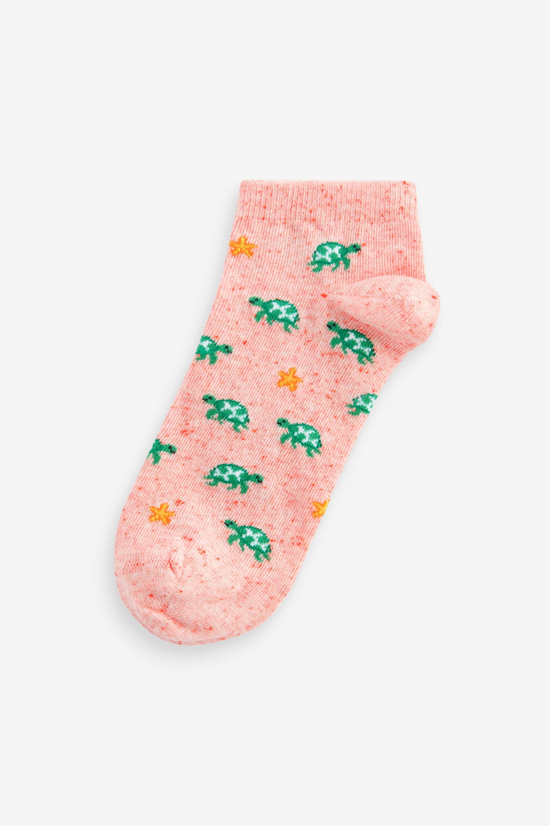 Flamingo / Turtle Textured Trainer Socks 4 Pack - Image 5 of 5