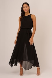 Adrianna Papell Jersey And Chiffon Black Jumpsuit - Image 1 of 6