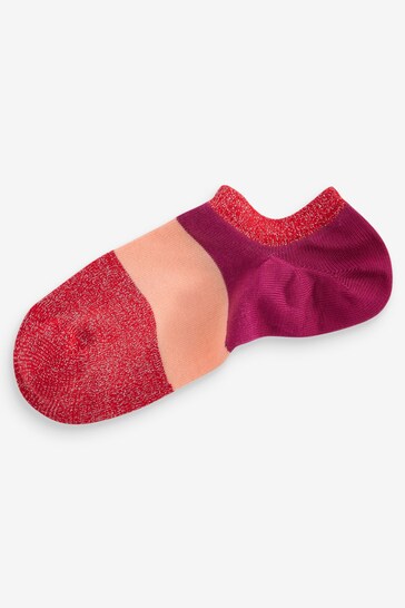 Bright Sparkle Colourblock Trainer Socks 3 Pack