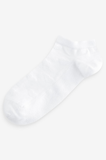 White Heart/Star Textured Trainer Socks 4 Pack