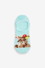 Multi Pastel Holiday Hamish The Highland Cow Invisible Trainer Socks 4 Pack - Image 5 of 5