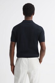 Reiss Navy Bello Striped Polo T-Shirt - Image 4 of 4