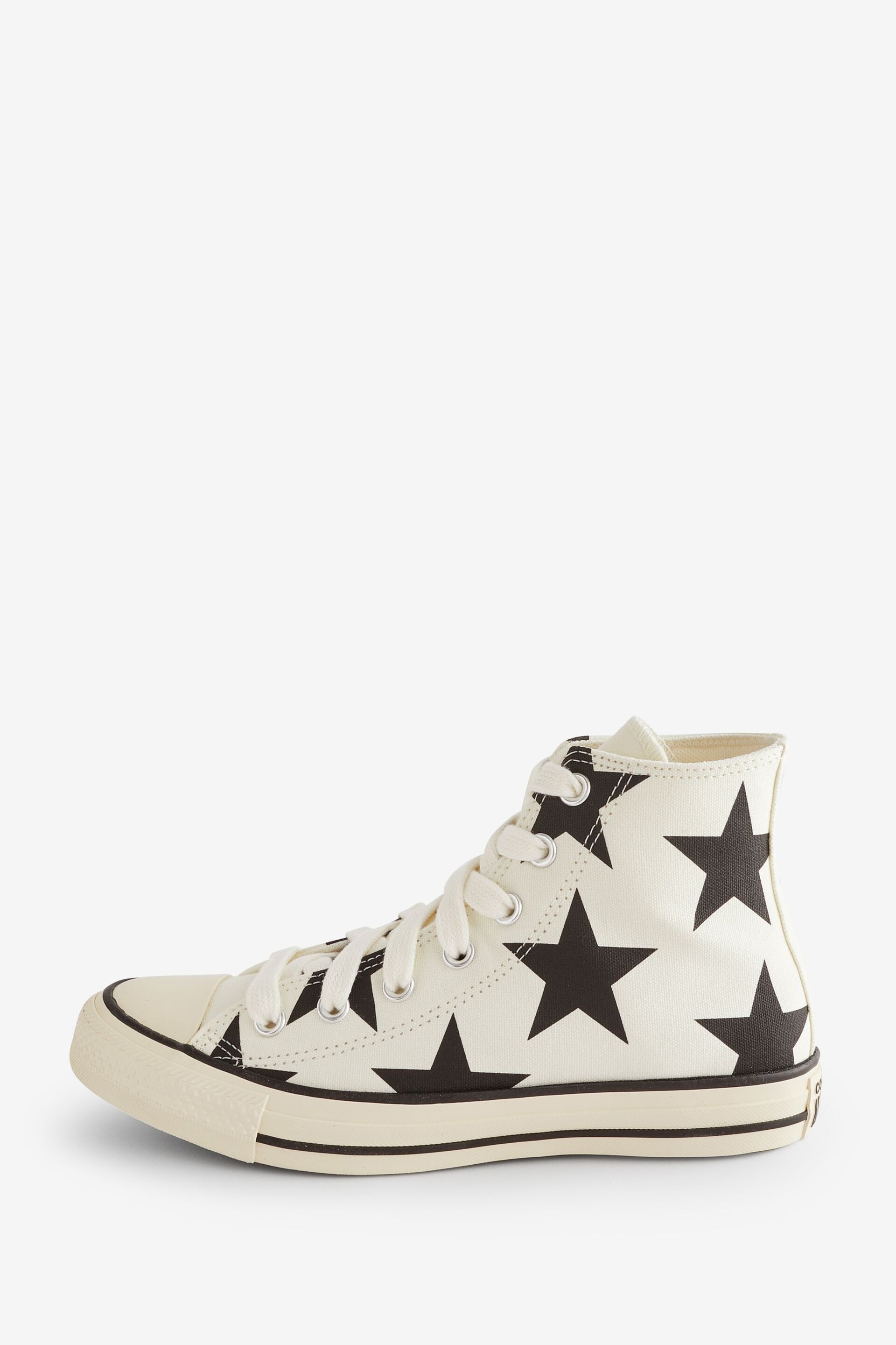 Converse White/Black Chuck Taylor All Star Lift Star Print Trainers - Image 2 of 9