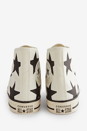 Converse White/Black Chuck Taylor All Star Lift Star Print Trainers - Image 4 of 9