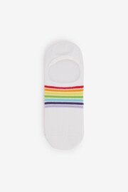 White/Rainbow High Cut Invisible Trainer Socks 4 Pack - Image 2 of 5
