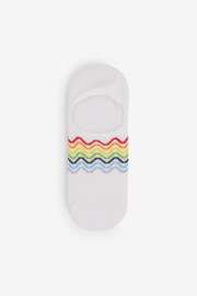 White/Rainbow High Cut Invisible Trainer Socks 4 Pack - Image 3 of 5