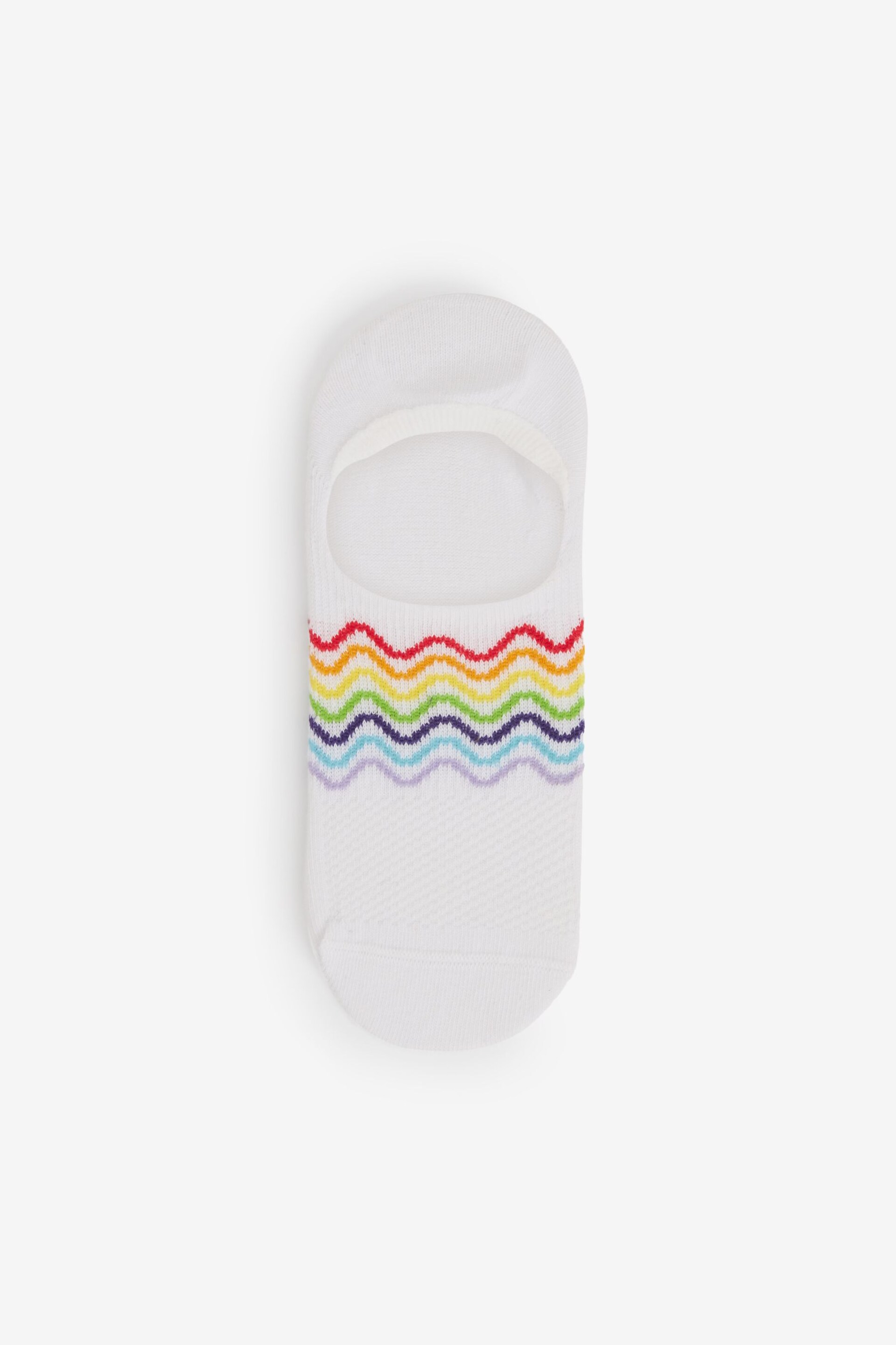 White/Rainbow High Cut Invisible Trainer Socks 4 Pack - Image 3 of 5