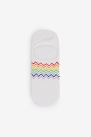 White/Rainbow High Cut Invisible Trainer Socks 4 Pack - Image 5 of 5