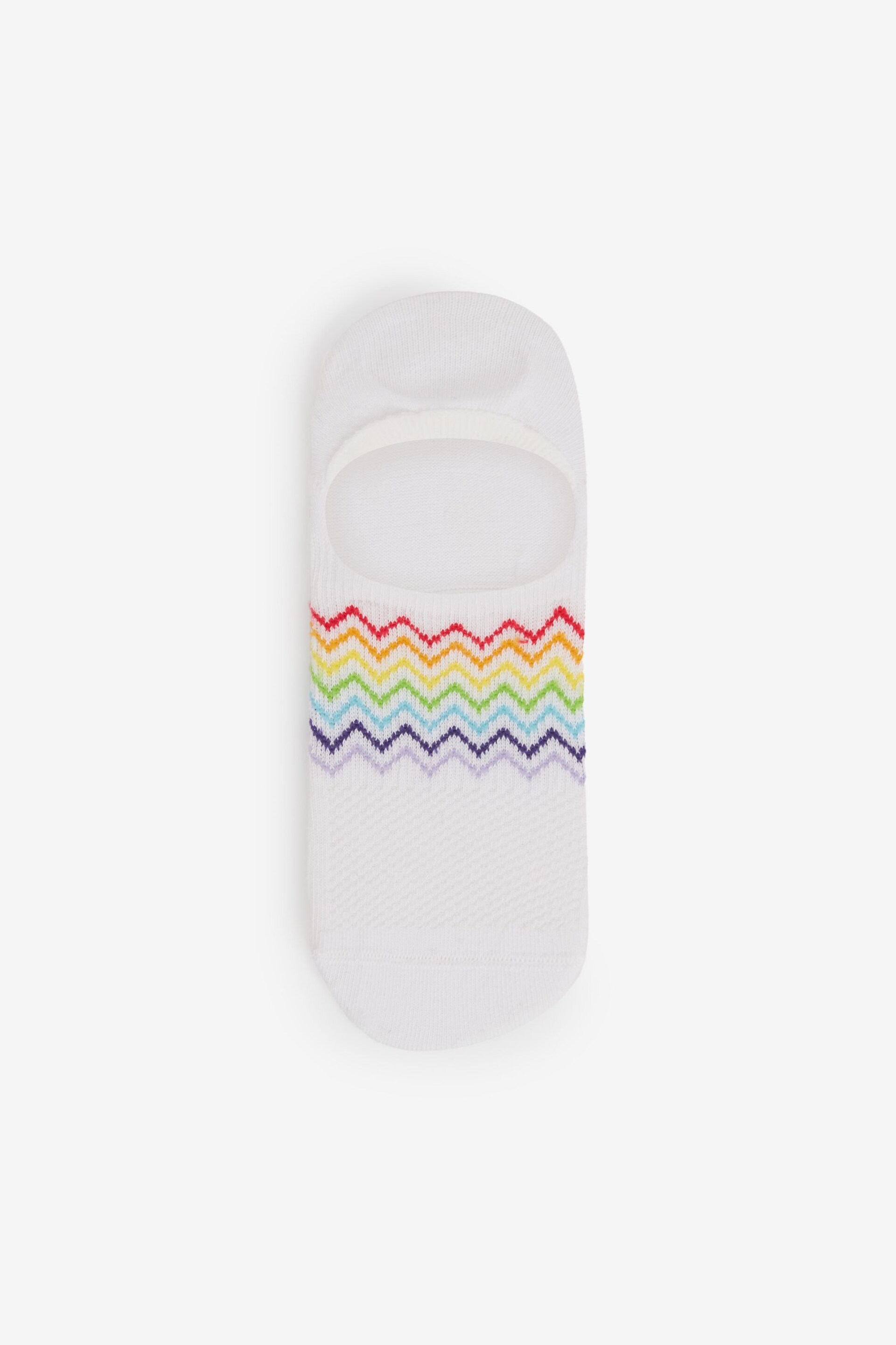 White/Rainbow High Cut Invisible Trainer Socks 4 Pack - Image 5 of 5