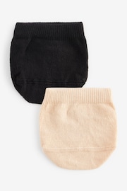 Nude/Black Toe Topper Half Socks 2 Pack - Image 1 of 4