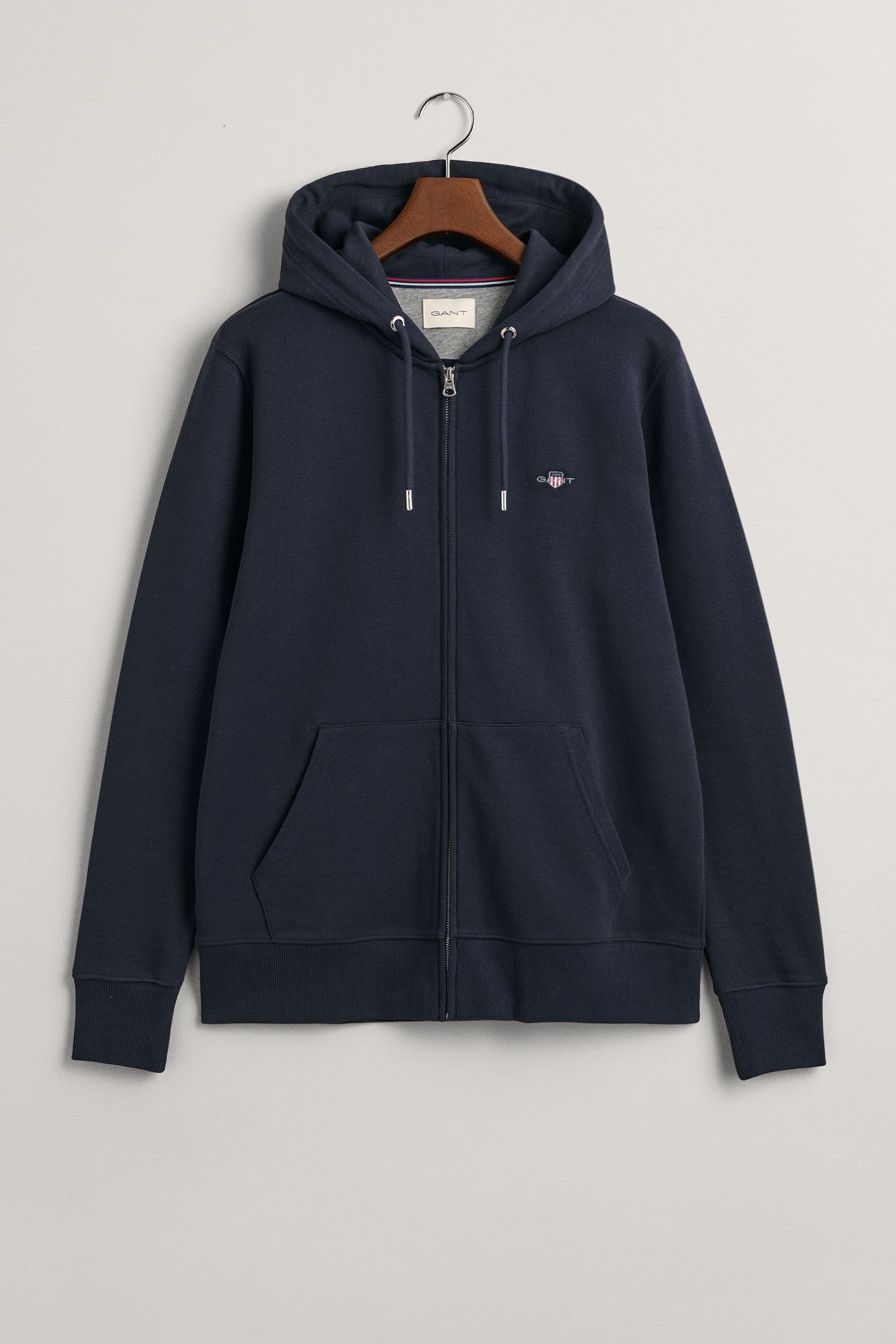 Buy GANT Evening Blue Regular Fit Shield Zip Up Hoodie from Next Austria