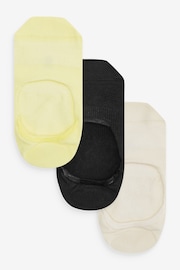 Yellow/Black/Ecru Breathable Mesh Invisible Trainer Socks 3 Pack - Image 1 of 4