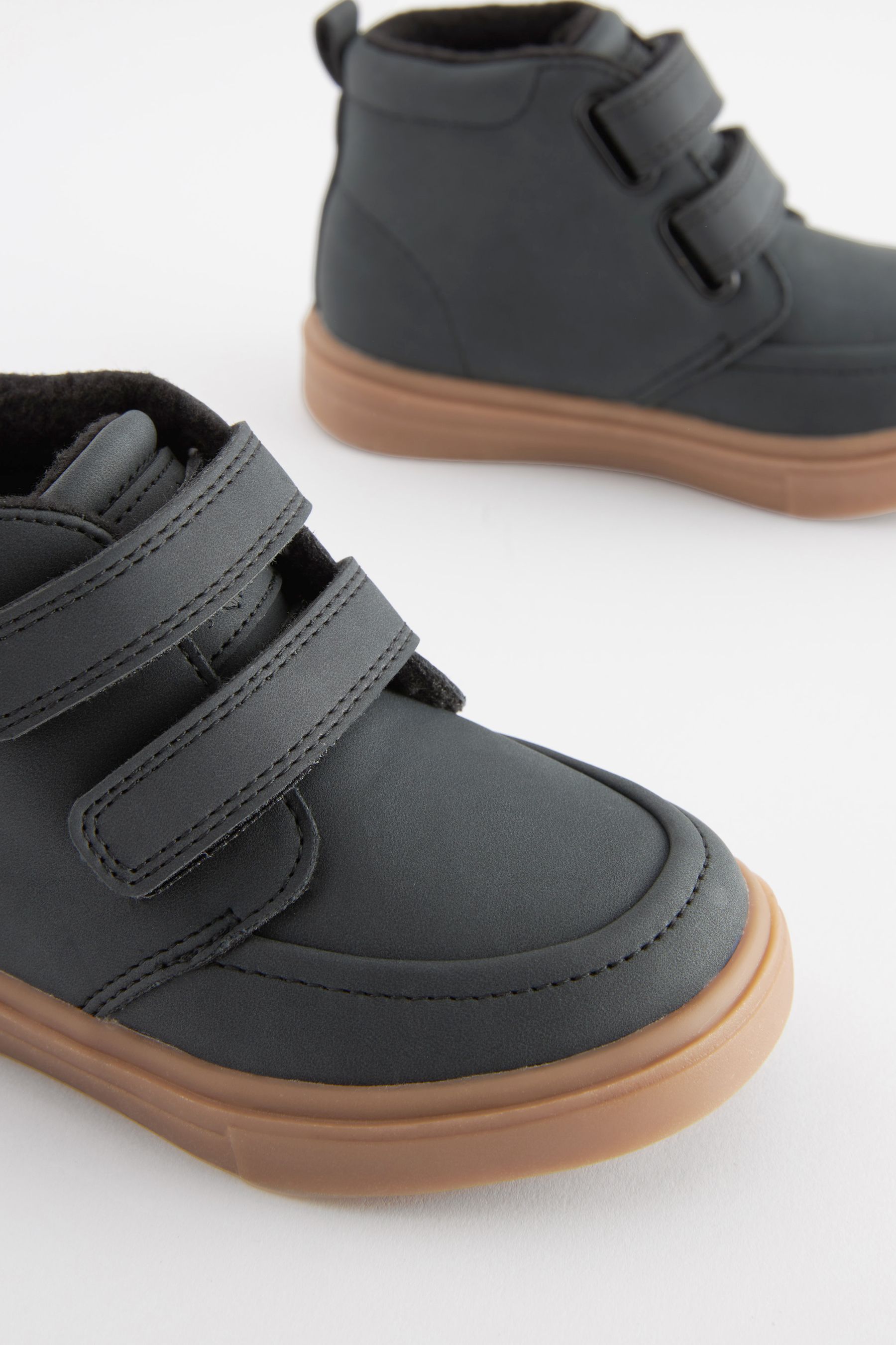 Buy Black with Gum Sole Wide Fit G Warm Lined Touch Fastening Boots from Next Luxembourg