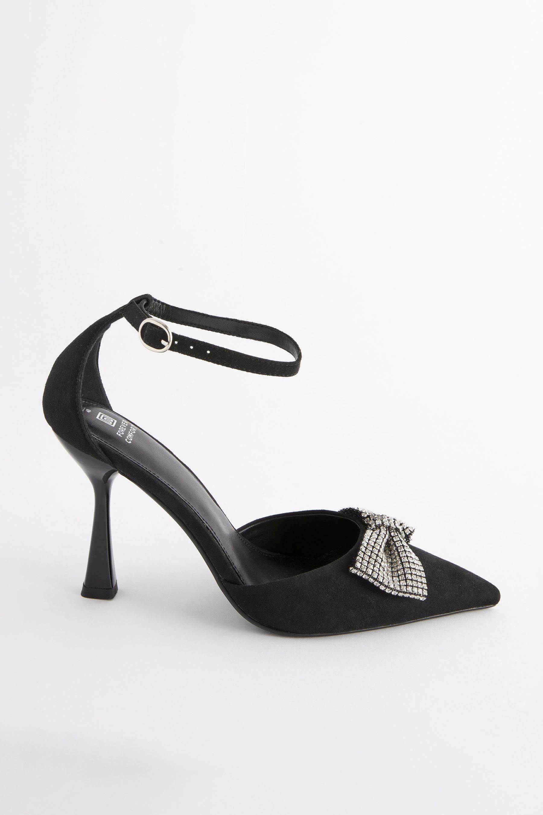 Black Forever Comfort Bow Point Toe Heels