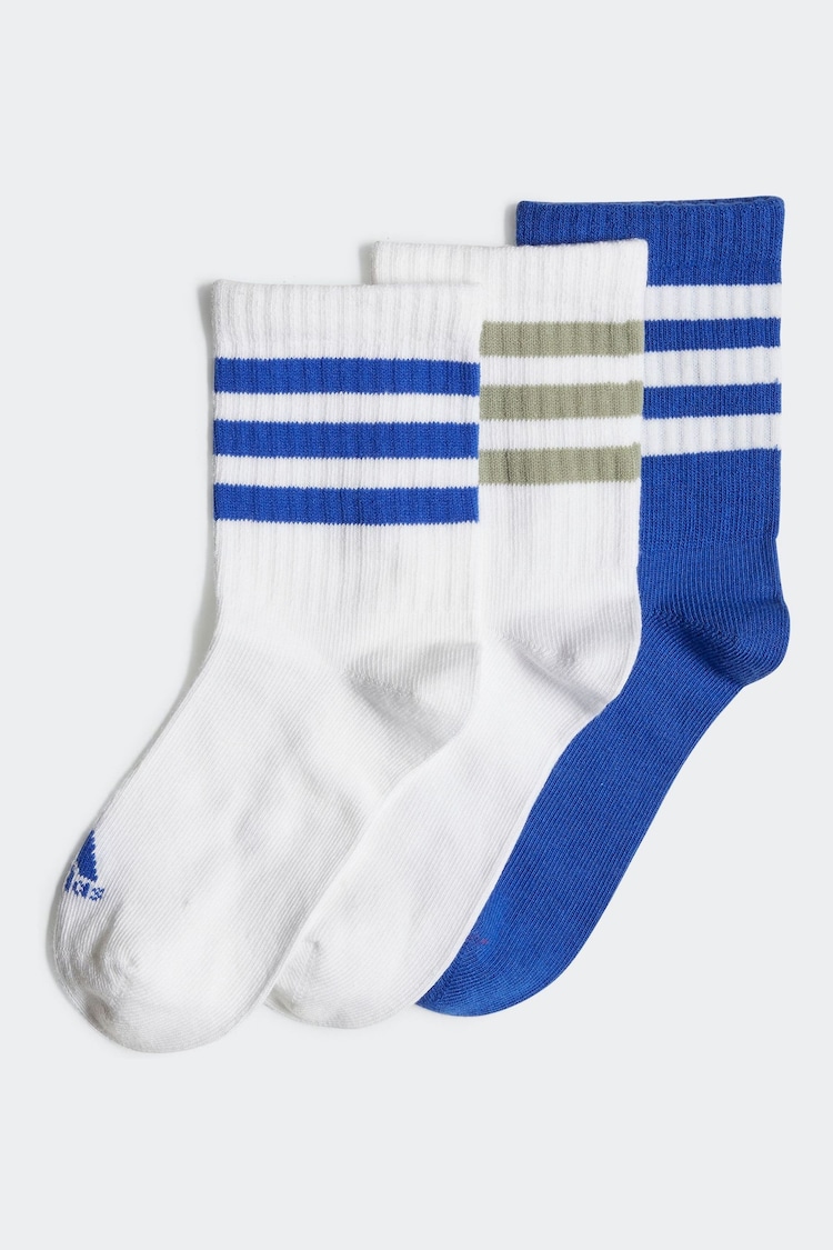 adidas White Kids 3-Stripes Socks - Image 1 of 1