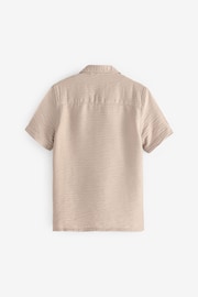 White Crinkle Short Sleeve Textured Shirt (3-16yrs) - Image 2 of 3