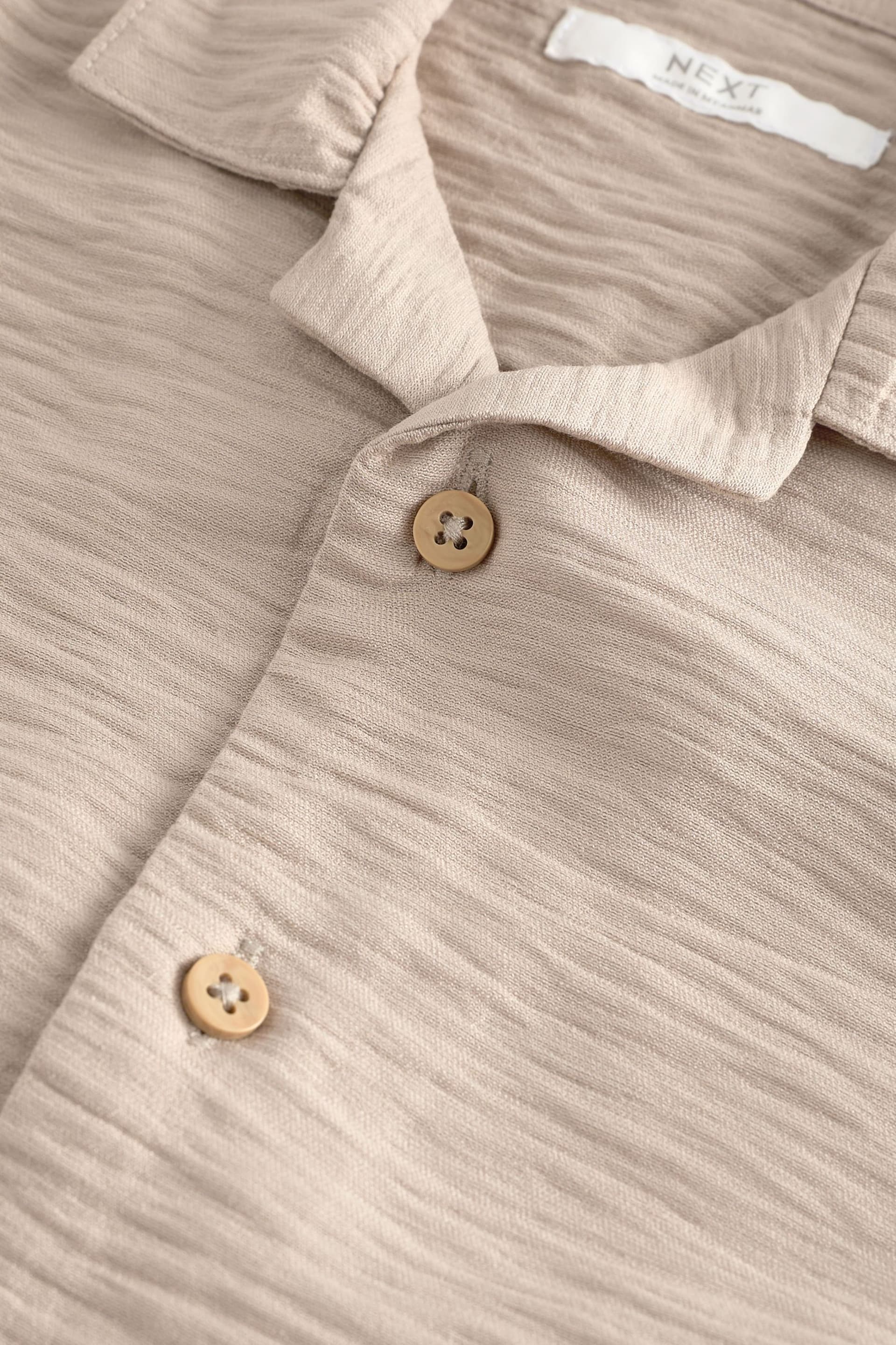 White Crinkle Short Sleeve Textured Shirt (3-16yrs) - Image 3 of 3