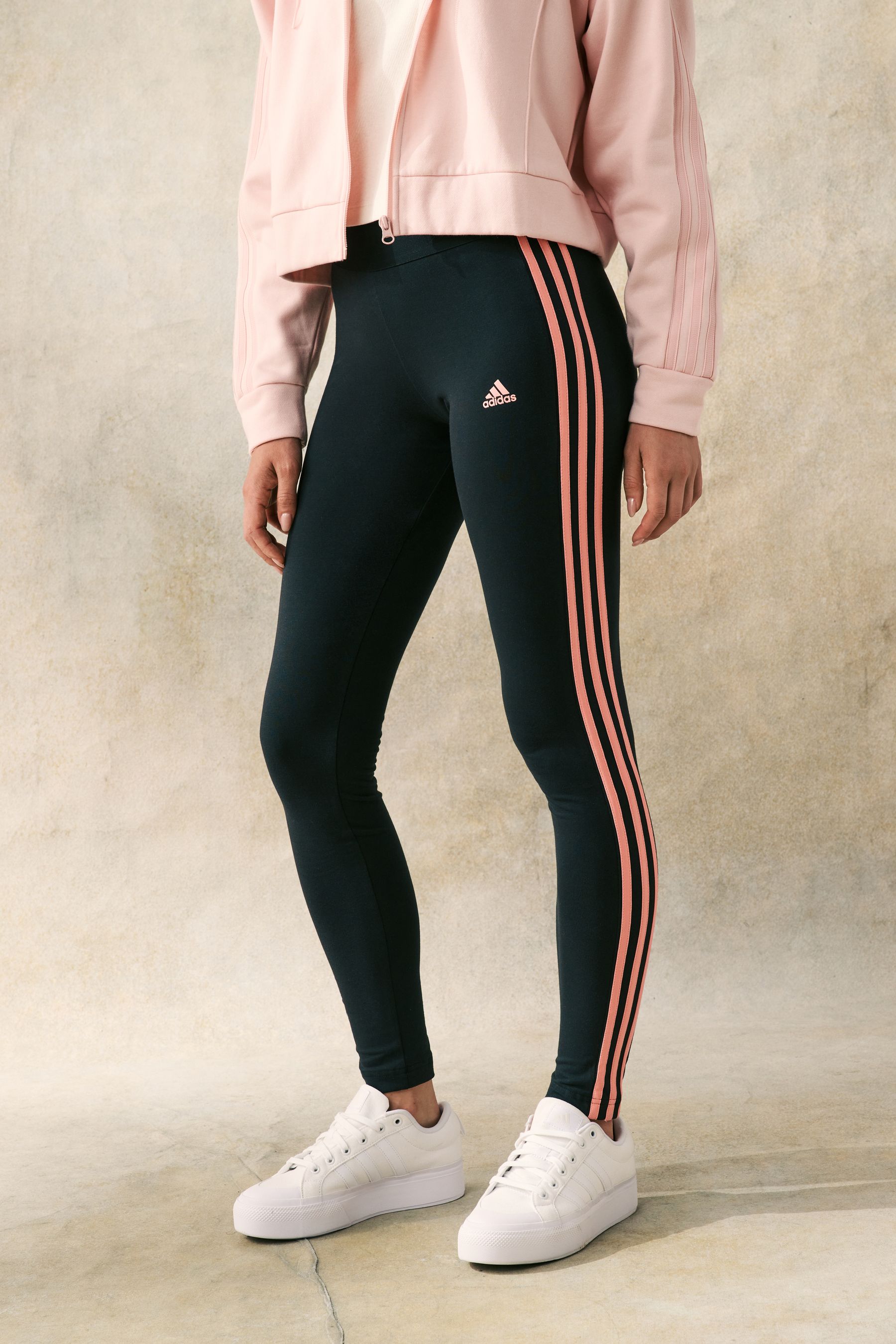 Buy adidas Dark Black Sportswear 3 Stripes Leggings from Next Pakistan